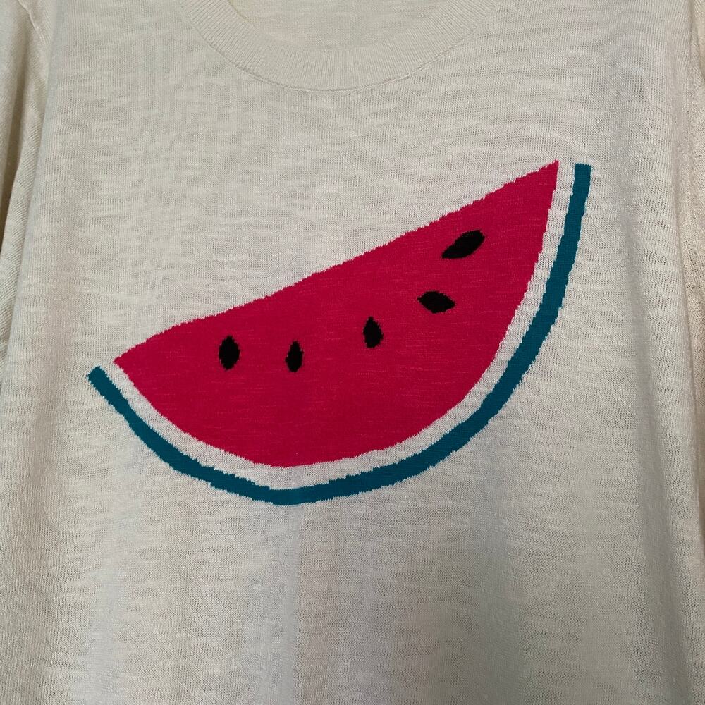 GAP Factory Women's Size 2XL Watermelon Graphic Lightweight Sweater XXL Picnic - Picture 4 of 9